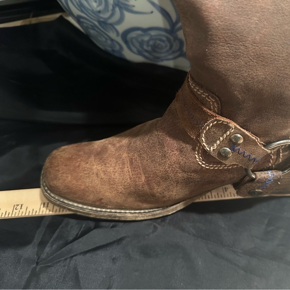 Bed Stu WMNS 8.5 Opal Brown Leather harness Boots distressed trend western boho - Picture 13 of 13